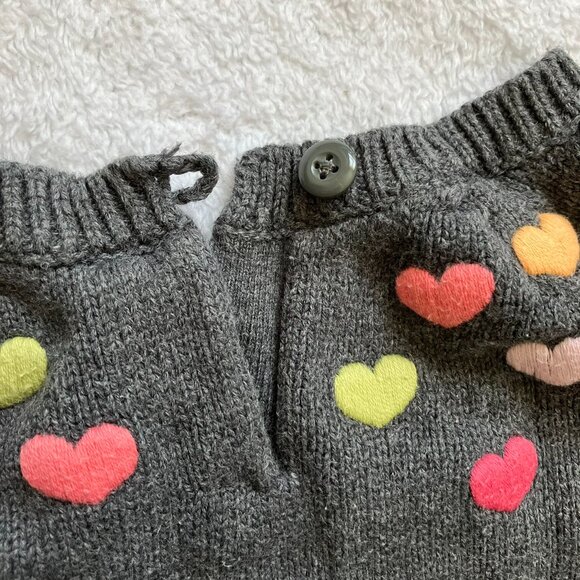 Gymboree 2T Grey Heart Knit Dress Embroidery GUC Toddler Girl - Picture 13 of 16